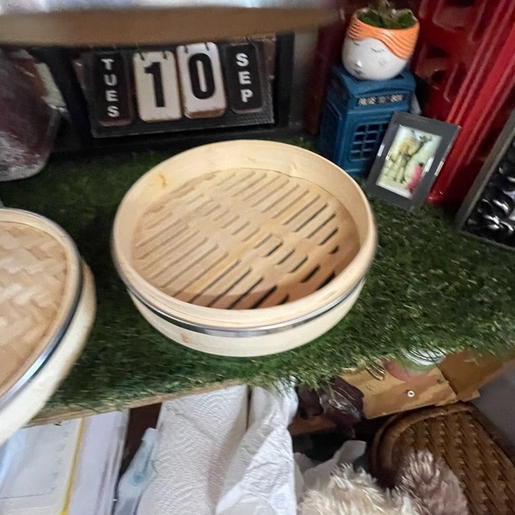 Vonshef Bamboo 2 Tier Steamer With Stainless Steel Rings - Picture 4 of 8